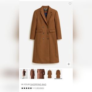 Double-breasted topcoat in Italian melton wool blend, Size 00P